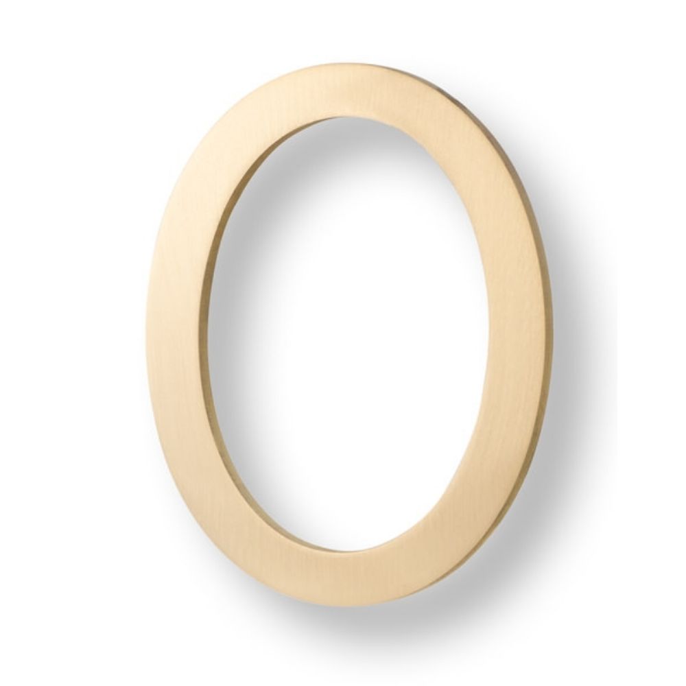 Sure-Loc Hardware HNF6-0 SB Floating 6" House Number 0 in Satin Brass